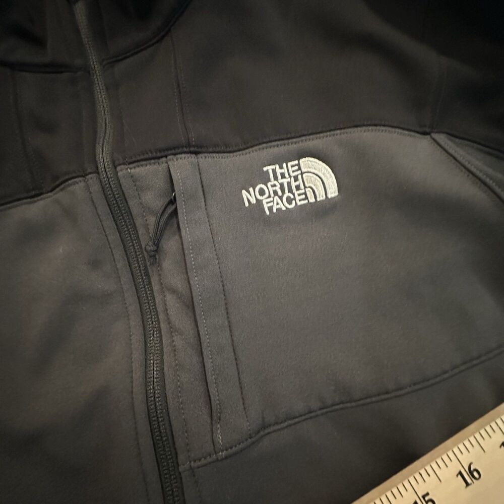 The North Face Apex Bionic Jacket Mens Large Black Gray Soft Shell Full Zip Hike - Picture 4 of 8